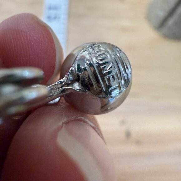 Monet Vintage Silver Tone Clip-On Earrings Double Ball Dangle Design Retro Style - Picture 10 of 12